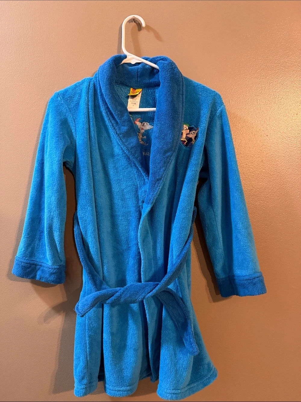Vintage Phineas and Ferb Plush Robe with Character Embroidery